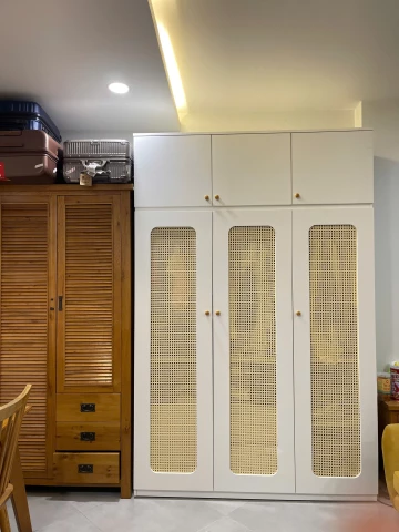 Tủ quần áo cánh mây full trắng
