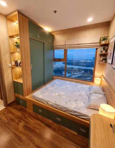 Tủ gỗ liền giường tlg04