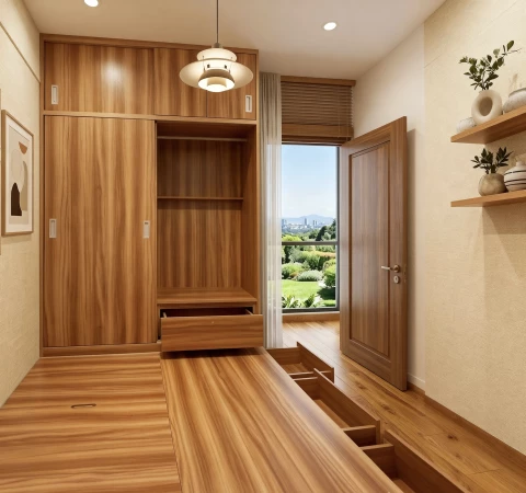 Tủ gỗ liền giường tlg15