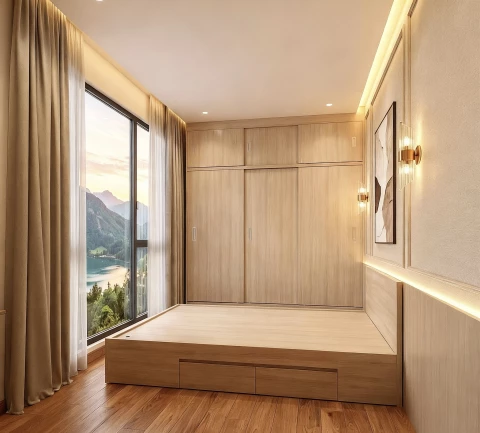 Tủ gỗ liền giường tlg17