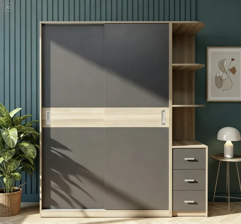 Tủ  gỗ cao cấp 2 cánh lùa tg254