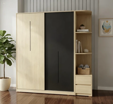 Tủ gỗ cao cấp 2 cánh lùa tg257