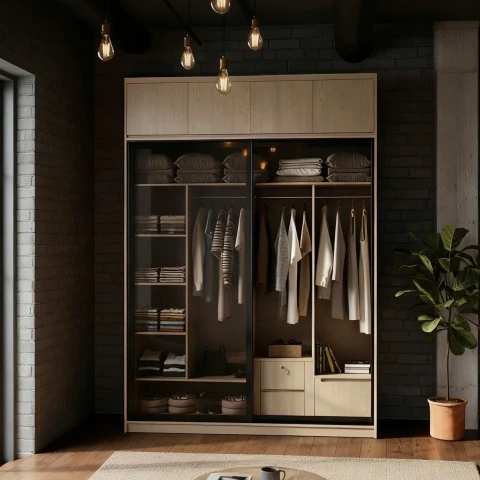 Tủ gỗ cánh kính cao cấp tgkc01