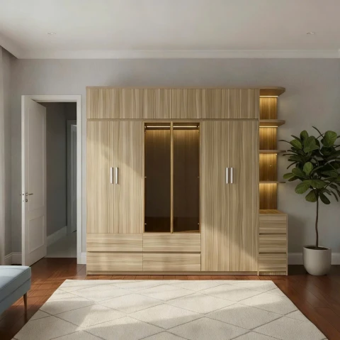 tủ gỗ cao cấp 4 cánh tg436