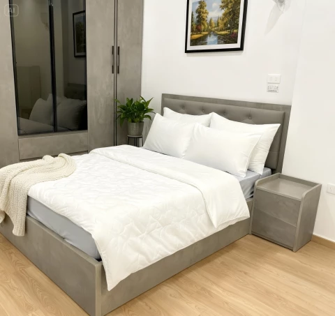 Giường ngủ xám xi măng gn02