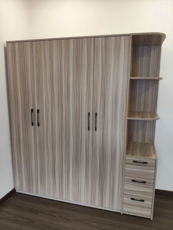 Tủ quần áo gỗ MFD có kệ trang trí ( TQA932 )