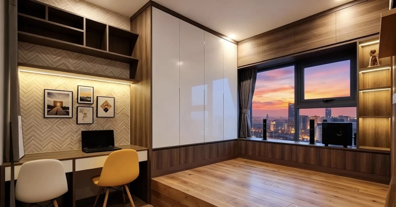 Tủ gỗ liền giường tlg10