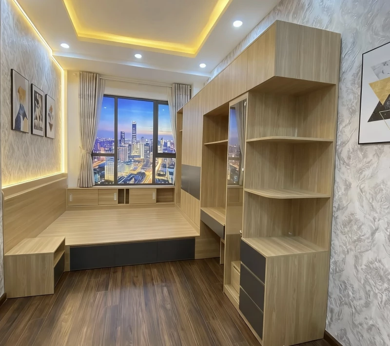 Tủ gỗ liền giường tlg11