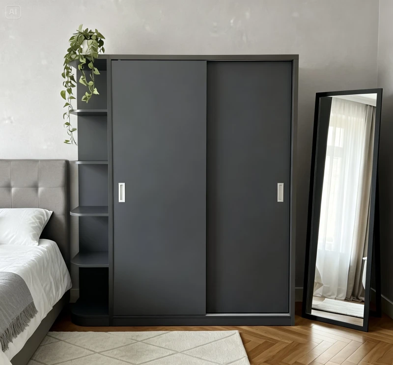 Tủ gỗ cao cấp 2 cánh lùa tg259