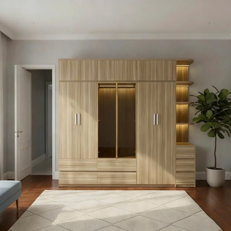 tủ gỗ cao cấp 4 cánh tg436